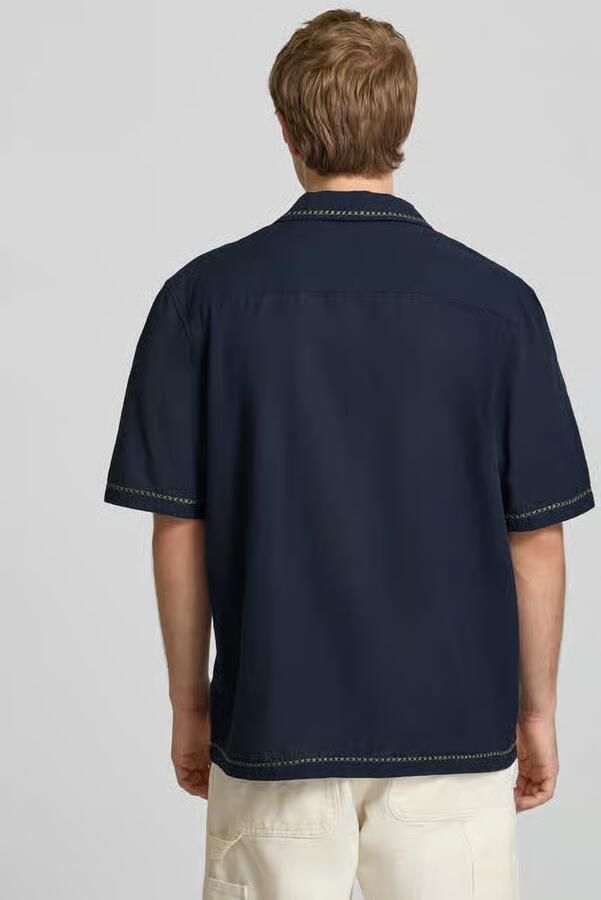 REVIEW relaxed fit vrijetijdsoverhemd met motiefstitching