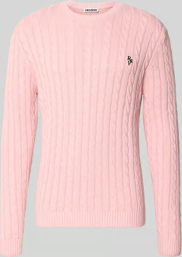 REVIEW slim fit gebreide trui puur katoen