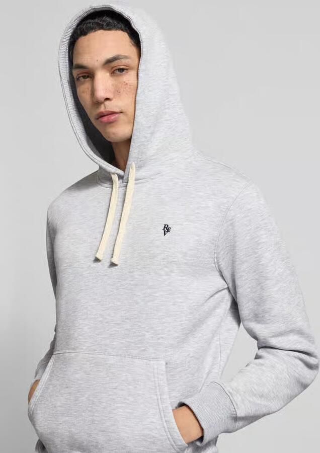 REVIEW Slim fit hoodie met logostitching