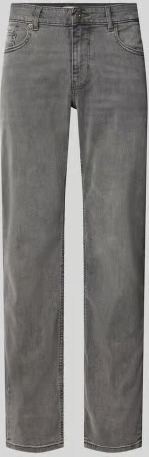 REVIEW Slim fit jeans van elastische katoenmix met riemlussen
