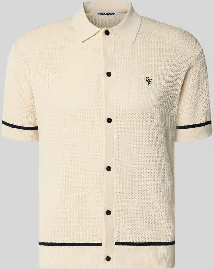 REVIEW slim fit knitwear-poloshirt met labelstitching - Foto 2