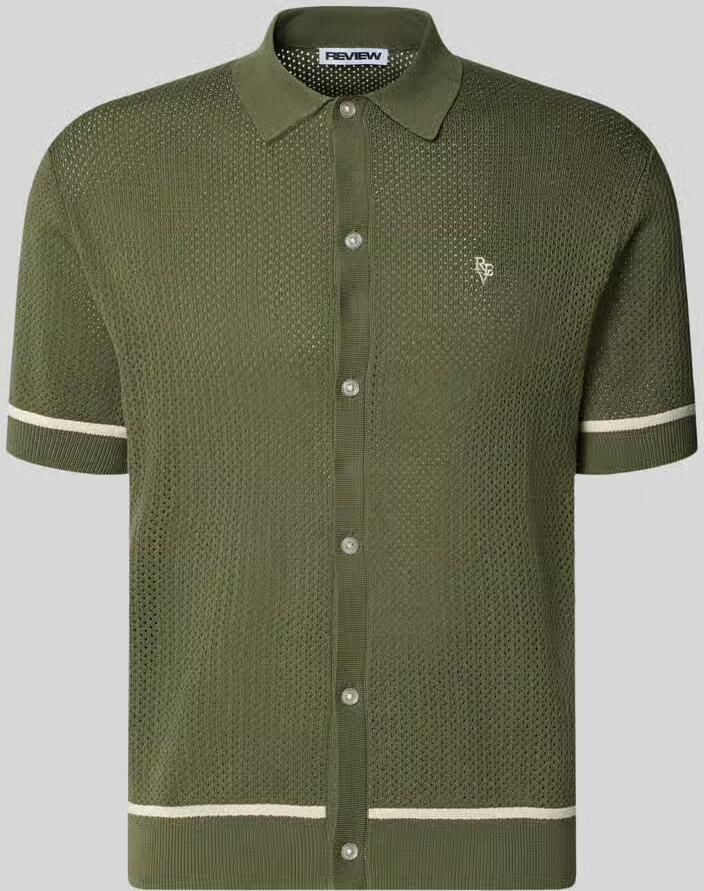 REVIEW slim fit knitwear-poloshirt met labelstitching - Foto 2