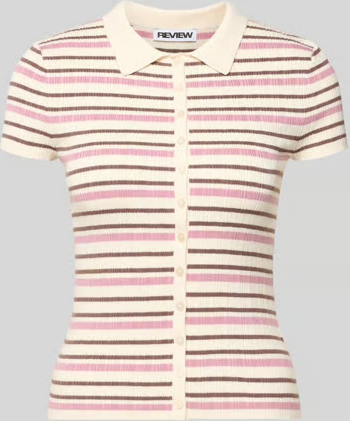 REVIEW slim fit knitwear-poloshirt van viscosemix - Foto 2