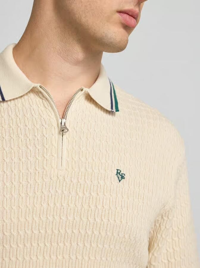 REVIEW slim fit poloshirt in brei-look