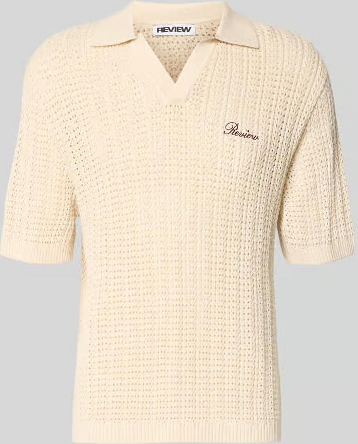 REVIEW slim fit poloshirt in haakwerk-look - Foto 2