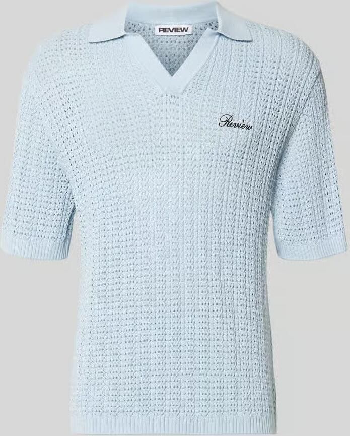 REVIEW slim fit poloshirt in haakwerk-look - Foto 2