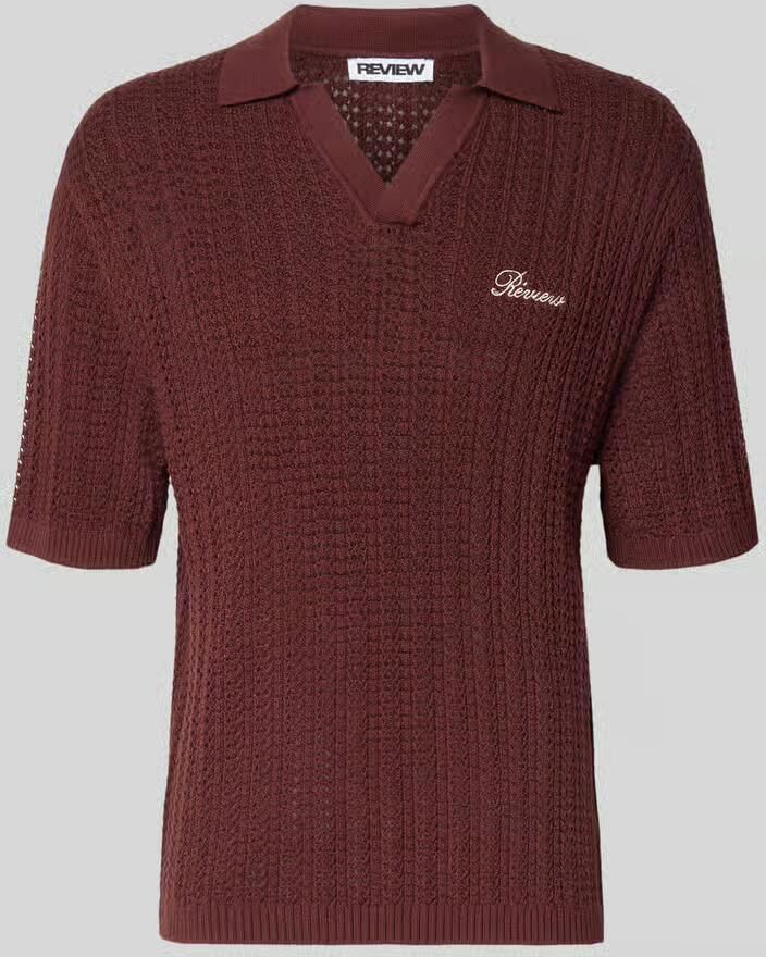 REVIEW slim fit poloshirt in haakwerk-look - Foto 2