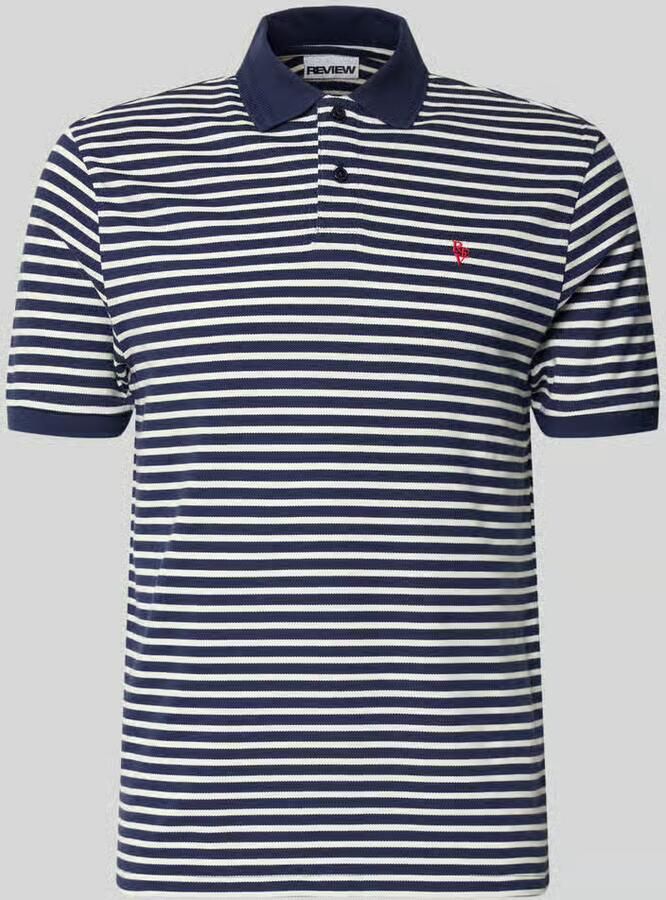 REVIEW slim fit poloshirt met gestikt logo - Foto 2