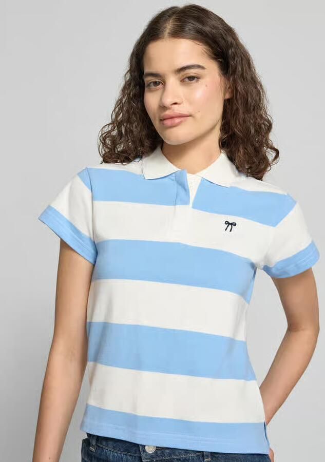 REVIEW slim fit poloshirt met stitching