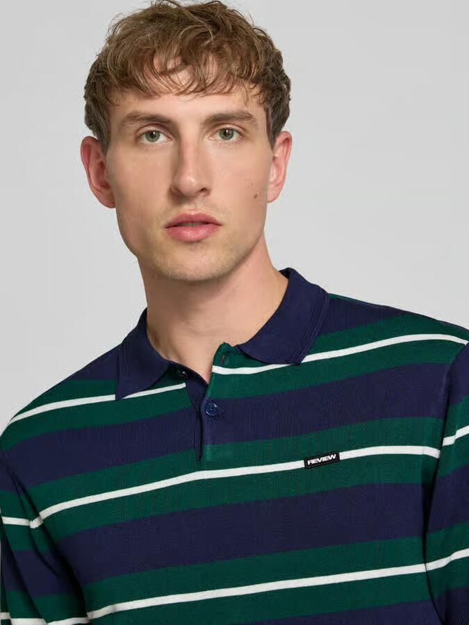 REVIEW slim fit poloshirt van viscosemix