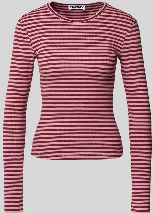 REVIEW Slim fit shirt met lange mouwen met ronde hals
