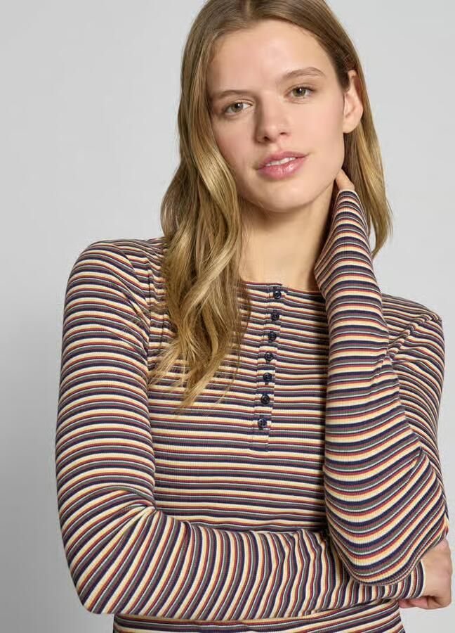 REVIEW Slim fit longsleeve van katoenmix