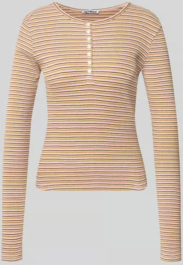 REVIEW slim fit shirt met lange mouwen van puur katoen