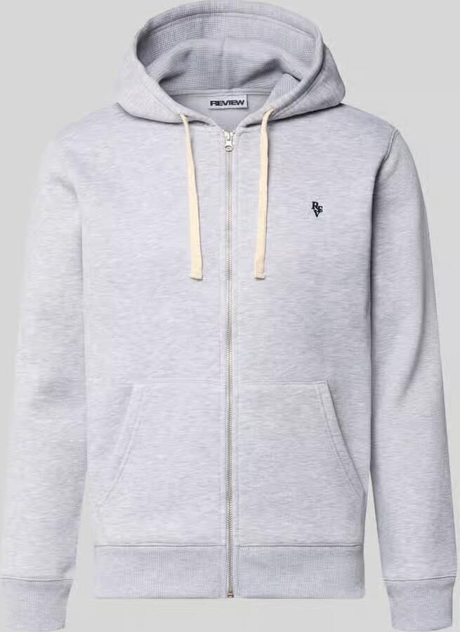 REVIEW Slim fit sweatjack met labelstitching