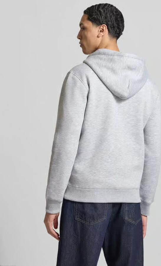REVIEW Slim fit sweatjack met labelstitching