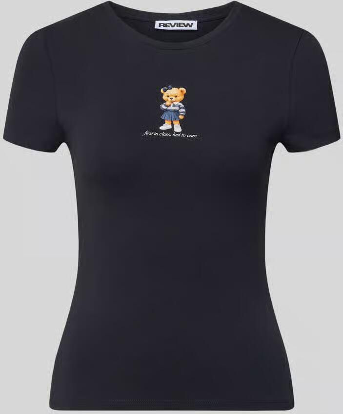 Review Slim fit T-shirt met logoprint model 'Sweet' - Foto 2