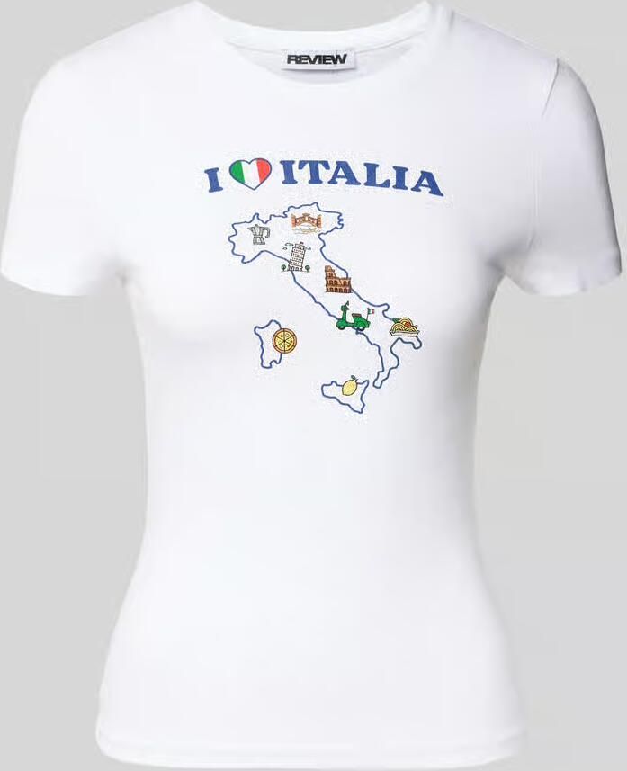 REVIEW slim fit T-shirt met motiefprint en ronde hals - Foto 2