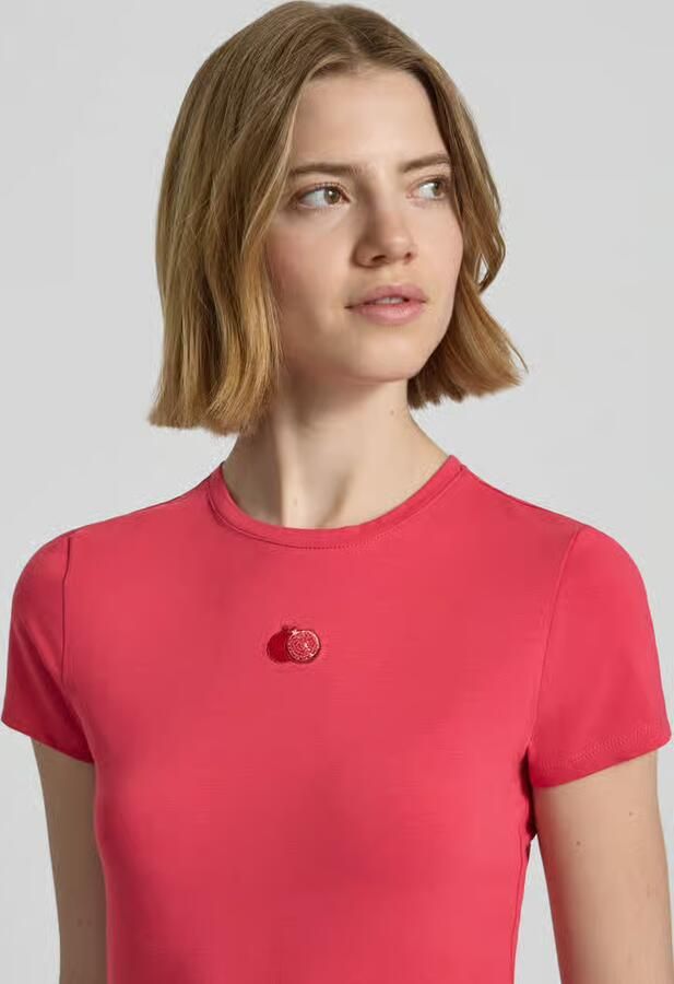 REVIEW slim fit T-shirt met motiefstitching
