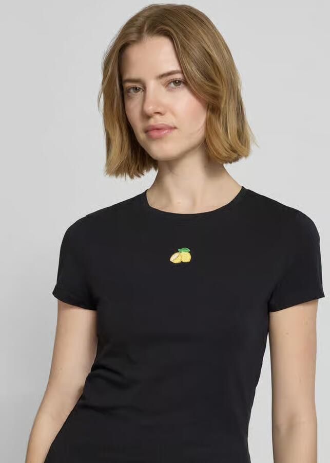 REVIEW slim fit T-shirt met motiefstitching