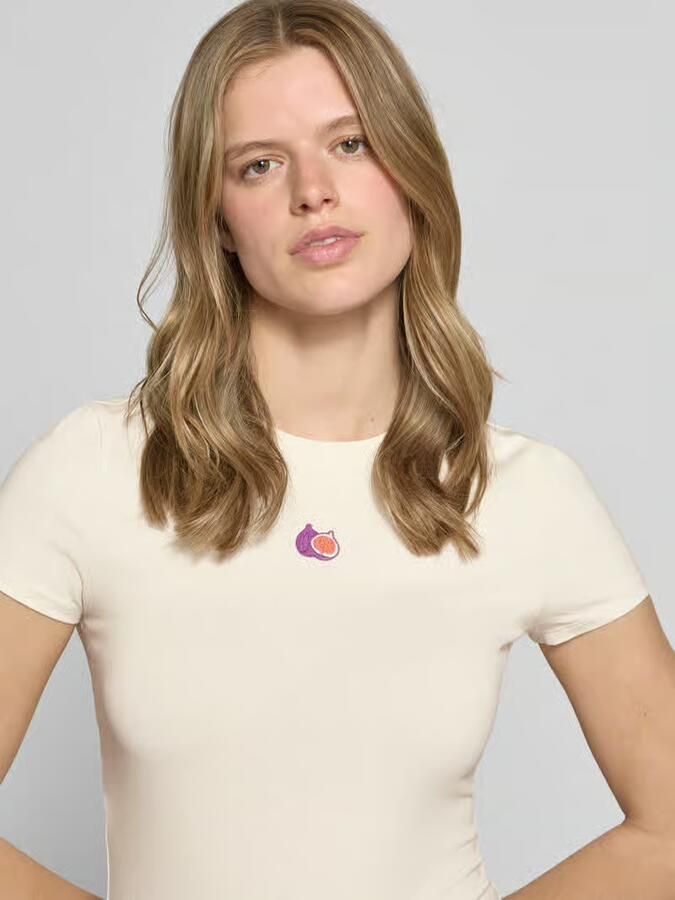 REVIEW slim fit T-shirt met motiefstitching