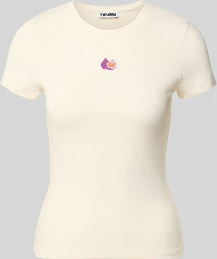 REVIEW slim fit T-shirt met motiefstitching - Foto 2