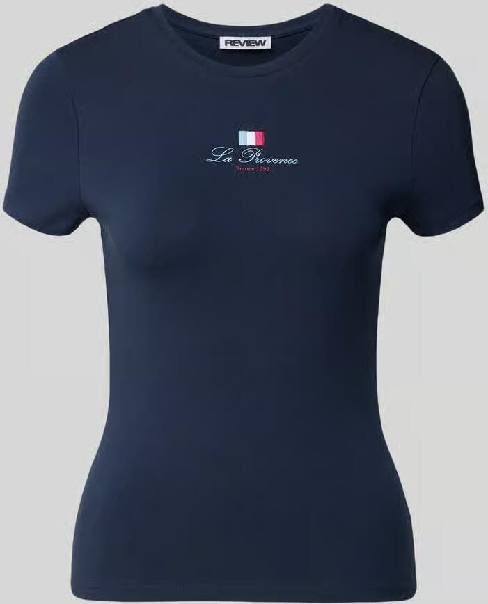 REVIEW slim fit T-shirt met ronde hals en Frankrijk-motief - Foto 2