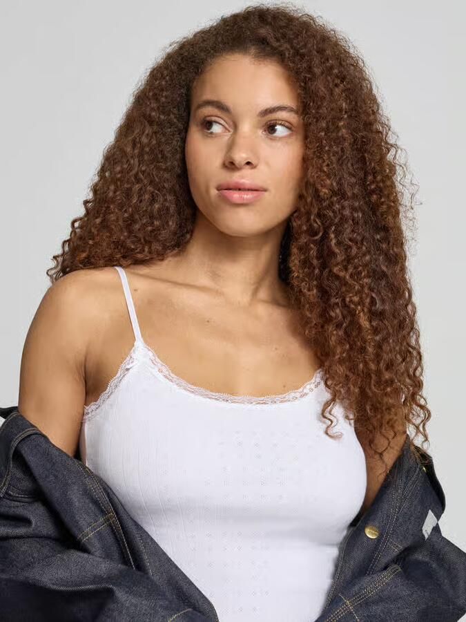 REVIEW slim fit top met kant - Foto 2