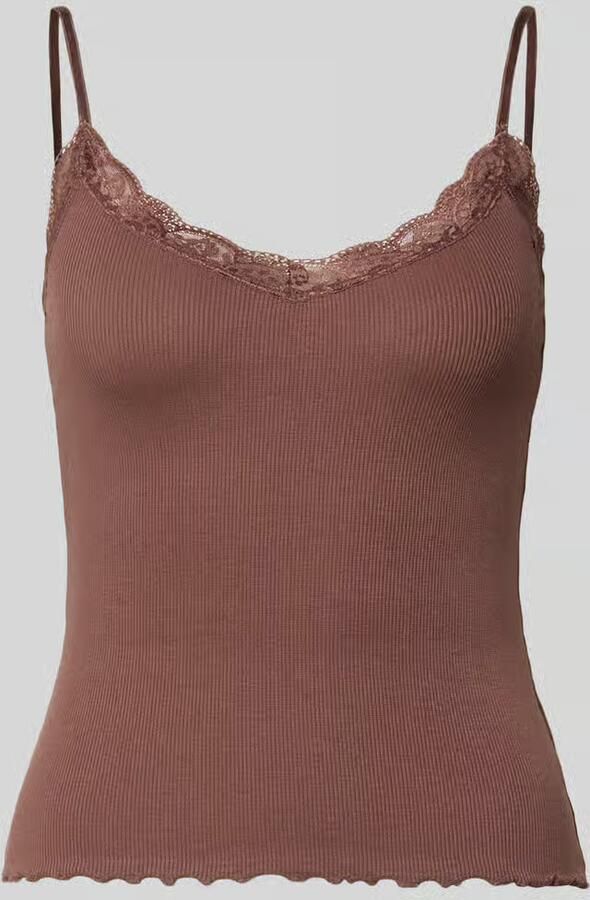 REVIEW slim fit top van viscosemix met kant - Foto 2