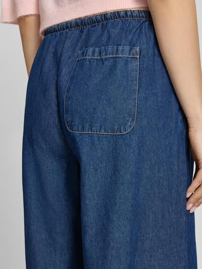 REVIEW Slip-on-jeans met wijde pijpen en tunnelkoord