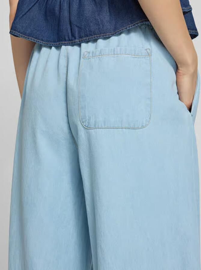 REVIEW Slip-on-jeans met wijde pijpen en tunnelkoord