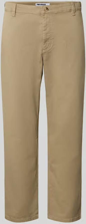 REVIEW straight fit broek van katoenmix