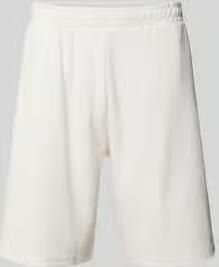 REVIEW straight fit sweatshorts met structuurpatroon