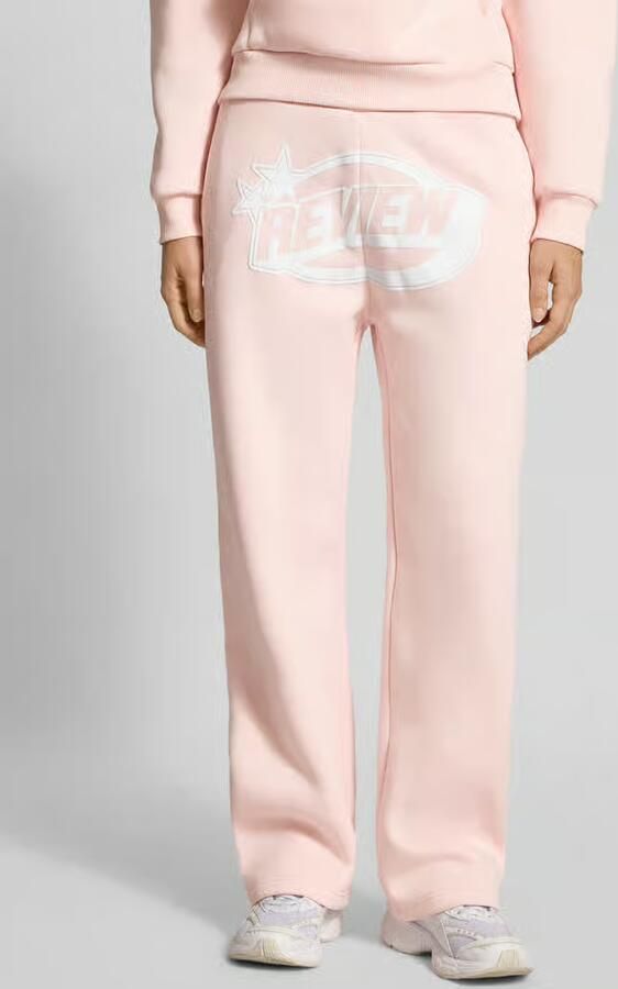 REVIEW Straight leg sweatpants met logo en elastische band - Foto 2