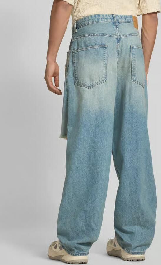 REVIEW Super baggy fit jeans van puur katoen in destroyed-look