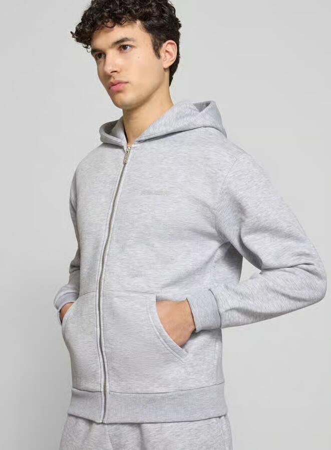 REVIEW Essentials hoodie met ritssluiting en logo