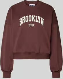 REVIEW Sweatshirt met labelprint en ronde halslijn