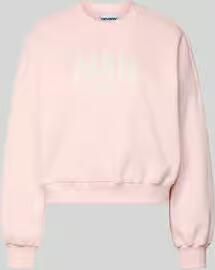 REVIEW Sweatshirt met labelprint en ronde halslijn