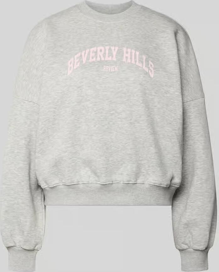 REVIEW Sweatshirt met labelprint en ronde halslijn