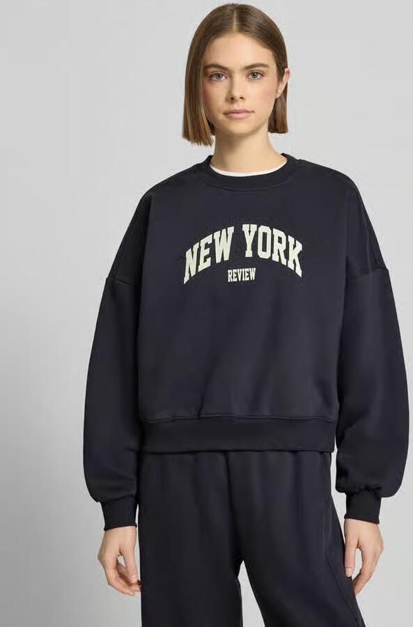 REVIEW Sweatshirt met labelprint en ronde halslijn - Foto 2