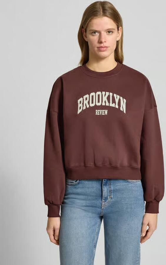 REVIEW Sweatshirt met labelprint en ronde halslijn - Foto 2