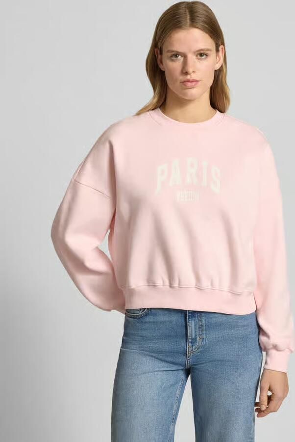 REVIEW Sweatshirt met labelprint en ronde halslijn - Foto 2