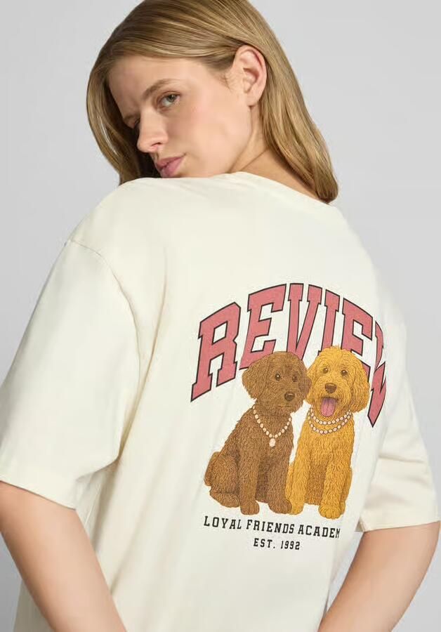 REVIEW T-shirt met 1 2-mouwen