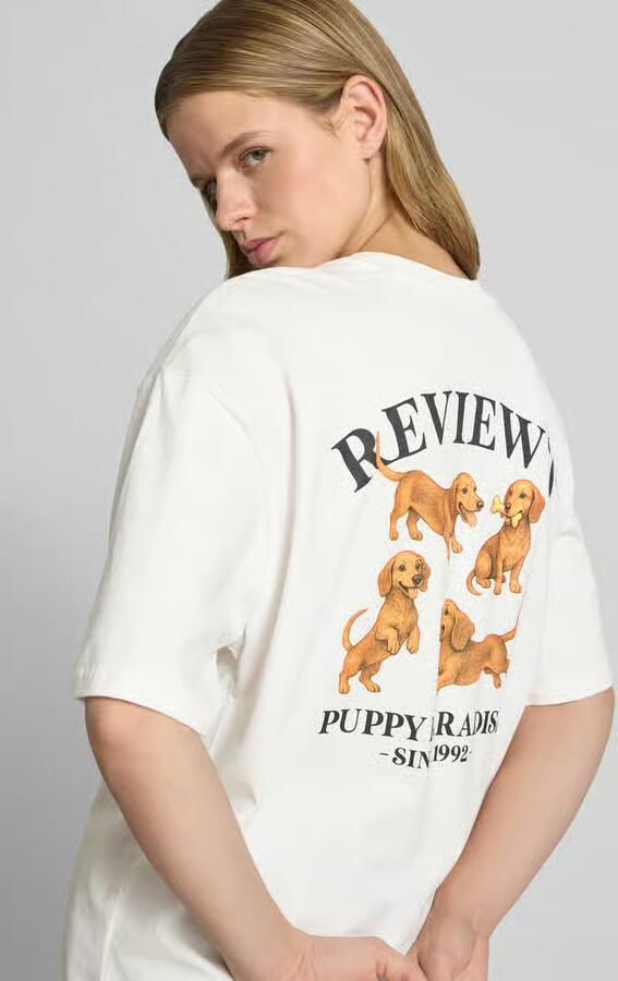 REVIEW T-shirt met 1 2-mouwen