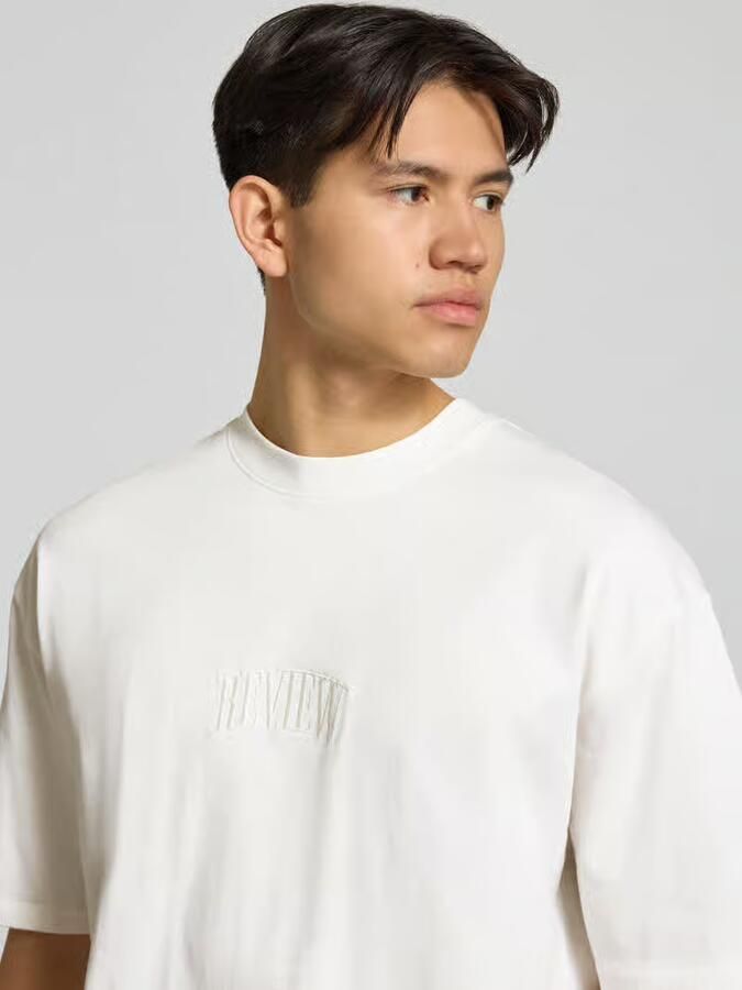 REVIEW T-shirt met Labelstitching en Ronde hals