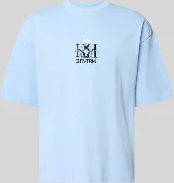 REVIEW T-shirt met Labelstitching en Ronde hals