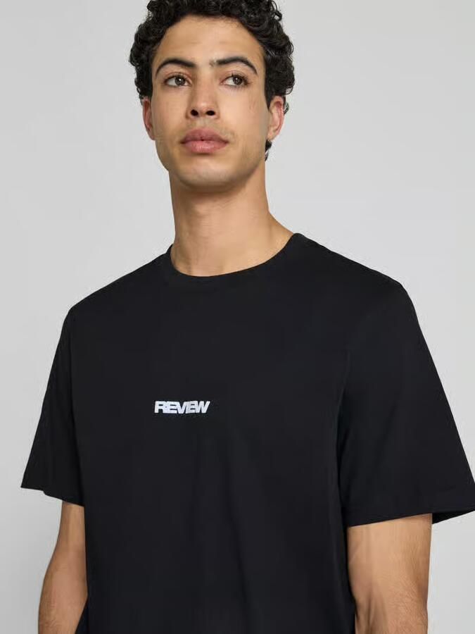 REVIEW T-shirt met logo en ronde hals