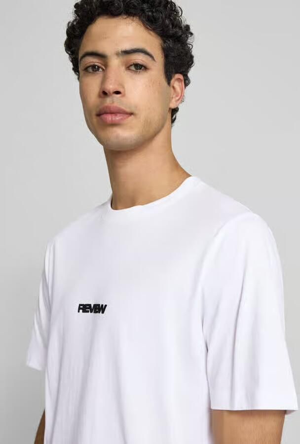 REVIEW T-shirt met logo en ronde hals