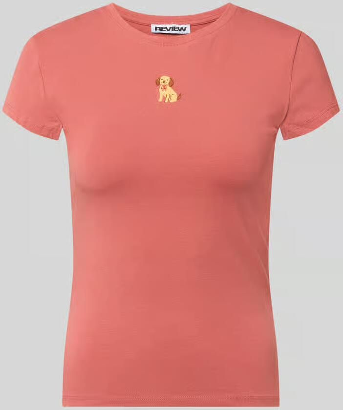 REVIEW T-shirt met motief-stitching en ronde hals - Foto 2