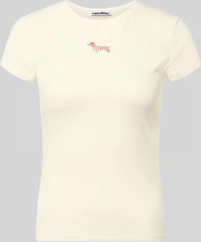 REVIEW T-shirt met motief-stitching en ronde hals - Foto 2
