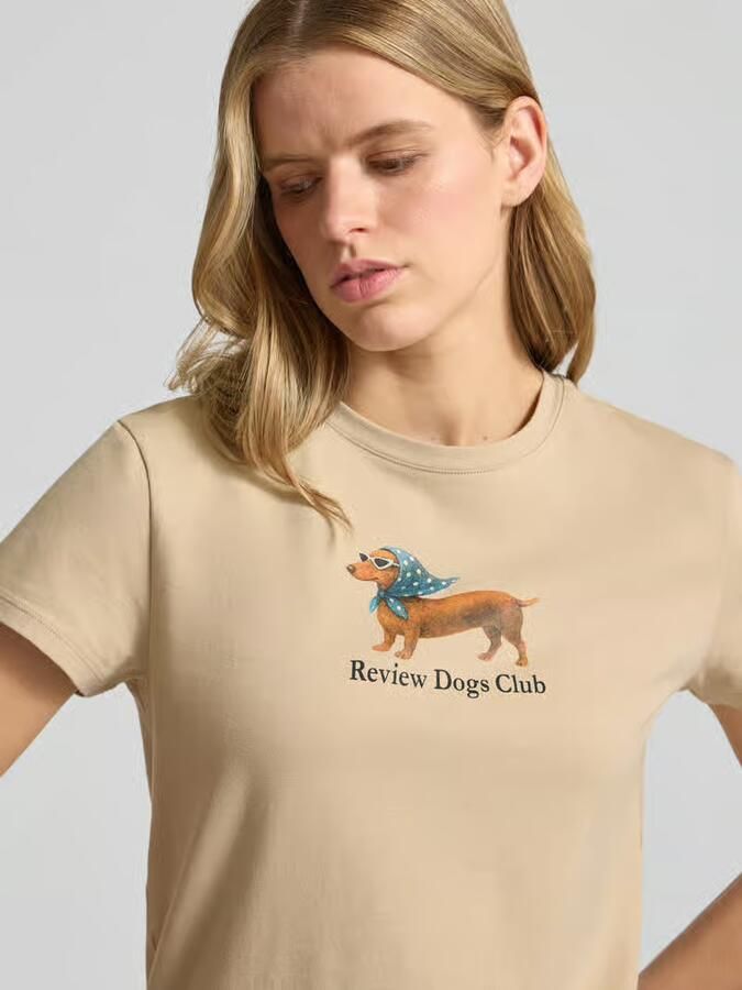 REVIEW T-shirt met motiefprint en ronde hals